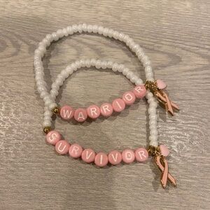 Breast cancer awareness bead pink survivor warrior Bracelet new